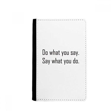 Imagem de Citação Do What You Say Say What You Do Passport Holder Notecase Burse Capa Carteira Cartão Bolsa, Multicolor