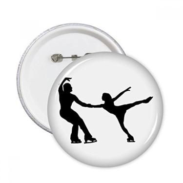 Imagem de Broche redondo para jogador de educação física esportiva patinação com emblema de botão, 5 peças