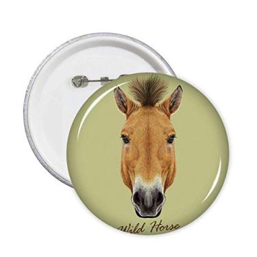Imagem de Broche de animal de cavalo selvagem forte marrom emblema de botão decoração 5 peças