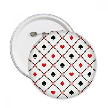Imagem de Baralho de cartas utensílios de jogo padrão pinos redondos crachá botão emblema acessório decoração 5 peças
