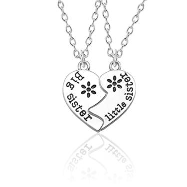 Imagem de CNBPIC Senhoras Colar 2 Peças Letra Pingente Puzzle Menina Amizade Joias