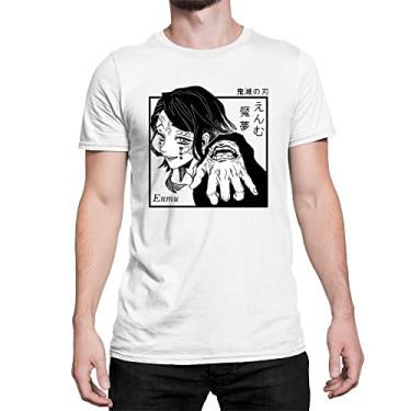 Imagem de Camiseta Kimetsu no Yaiba Enmu Oni do Trem Infinito Cor:Branco;Tamanho:G