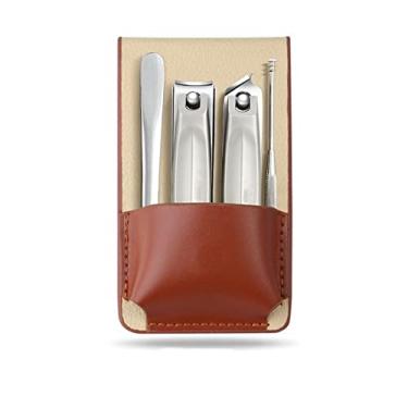 Imagem de Cortador de Unhas Portátil Cortador de Unhas de Aço Inoxidável Lima de Unhas Manicure e Pedicure Aparador com Couro Artificial, QL1003