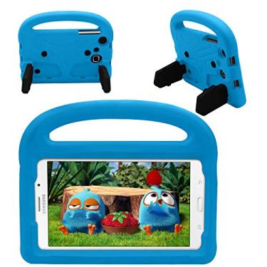 Imagem de Capa para Samsung Galaxy Tab E Lite 7.0 T110 T113 para crianças, capa leve à prova de choque à prova de crianças com suporte de alça para Samsung Galaxy Tab E Lite 7.0 T110 T113 (azul)