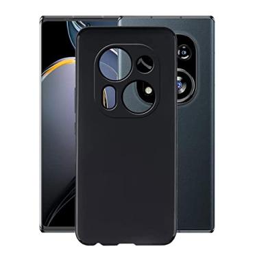 Imagem de Capa para Tecno Phantom X2 Pro, KJYF Capa à prova de choque 360° Capa de proteção contra quedas de corpo inteiro ultrafina de silicone macio Fashion Capa de telefone para Tecno Phantom X2 Pro (6,8 polegadas) - Preta