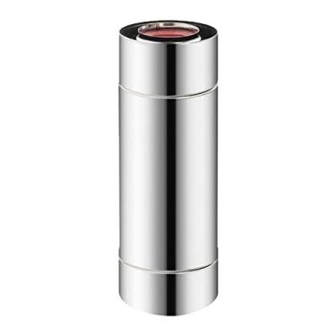 Imagem de shamjina Tubo de extensão de combustão portátil chaminé de aço inoxidável acessórios de 2,36 polegadas tubo de fogão tenda para caminhadas ao ar livre, 6cmx20cm