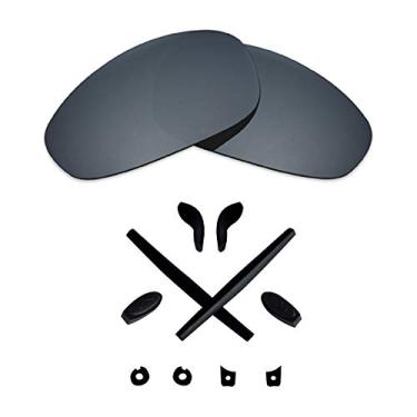 Imagem de Lentes de reposição e kits de borracha Mryok para óculos de sol Oakley Juliet – Opções, Black Ir Polarized Lenses & Black Rubber Kits, One Size
