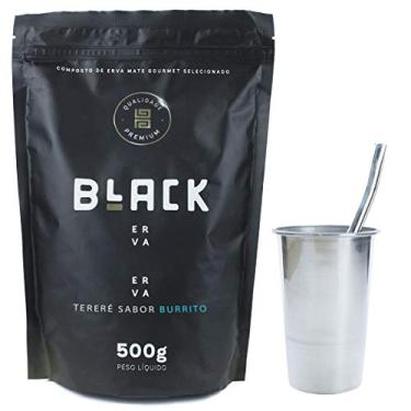 Imagem de COPO DE TERERÉ ALUMÍNIO + BOMBA DE TERERÉ INOX + BLACK ERVA 500G (Burrito)