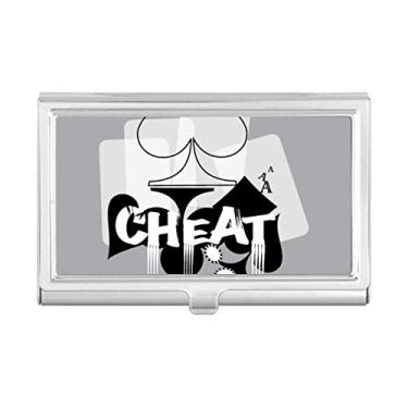 Imagem de Porta-cartões de visita com estampa de utensílios de jogos de coração e porta-cartões