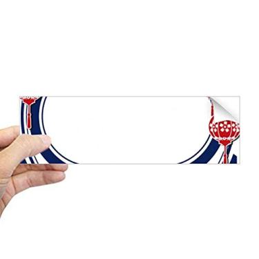 Imagem de DIYthinker Adesivo retangular apaixonado com flor azul da cultura chinesa para janela notebook