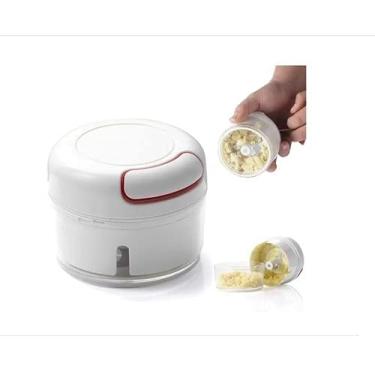Imagem de Mini Multiprocessador Triturador Manual 2 Lâminas Inox Alho
