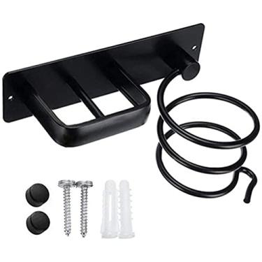 Imagem de RSPD Suporte de secador de cabelo de alumínio, suporte para secador de cabelo, suporte para modelador de cachos para quarto e banheiro, suporte de ferro plano montado na parede para