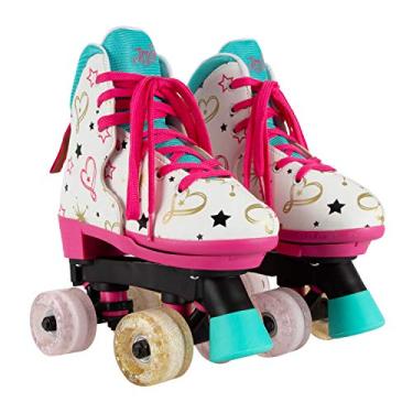 Imagem de Circle Society Classic Adjustable Indoor & Outdoor Childrens Roller Skates - JoJo Siwa Party in Pink - Sizes 3-7, Multicolor