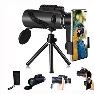 Imagem de Telescópio monocular, 40X60 Prisma de alta potência à prova d'água nevoeiro - escopo à prova de choque à prova de choque -BAK4 Prisma FMC para observação de pássaros, acampamento e viagem de acampamento com suporte para smartphone e tripé