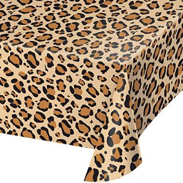 Imagem de Creative Converting Toalha de mesa de plástico com estampa de animais de leopardo AOP 137 x 274 cm, multicolorido