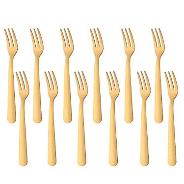 Imagem de Conjunto de talheres de aço inoxidável BUY&USE 12 peças, Dourado, Fruit Forks, 12