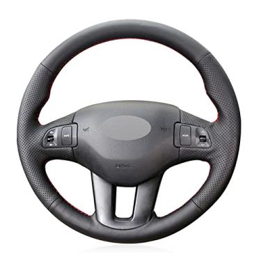 Imagem de TURIM Synthetic leather hand-sewn Non-slip steering wheel car cover， for Kia  Cee 'd 2010-2012 Sportage 3 2011-2013 2014 2015