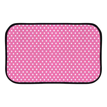 Imagem de DreamBay Tapetes de porta abstratos de pontos rosa para entrada, tapete antifadiga tapete de pé interior ao ar livre capacho de boas-vindas tapete antiderrapante de lavanderia de cozinha 91 x 61 cm