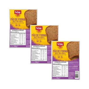 Imagem de Kit com 3 Pacotes de Pão de Forma Maçã com Canela sem Glúten de 200g cada - Schär