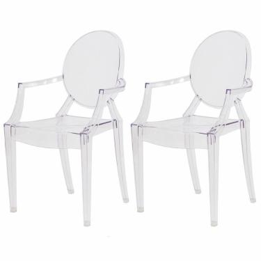 Imagem de Kit 2 Cadeiras Para Sala De Jantar Louis Ghost Transparente Transparente
