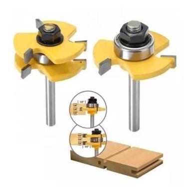 Imagem de Fresa De Tupia Macho Fêmea Metal Duro Profissional Haste 6Mm