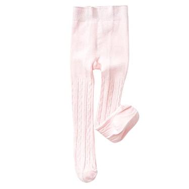 Imagem de CsgrFagr Meia-calça infantil para meninas e bebês meninas leggings quentes de tricô sem costura elástica preta feminina forrada com lã, Rosa choque, 5-6 Years