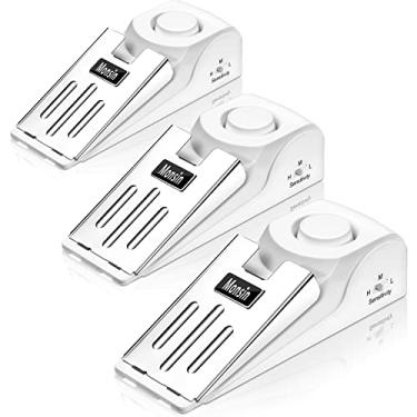 Imagem de Alarme de batente de porta, batente de porta com alarme de segurança de 120 DB, batente de porta de cunha de piso para viagem, apartamento, casa (pacote com 3)