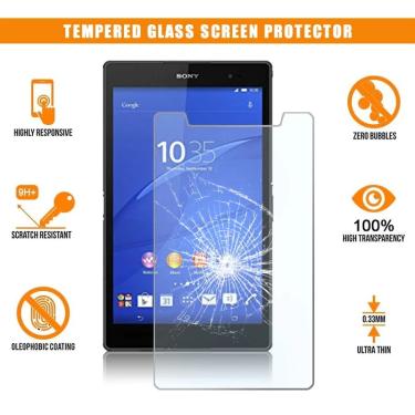 Imagem de Capa protetora para tablet sony xperia z3 compact 8.0 "  proteção completa de vidro temperado 9h