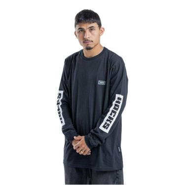 Imagem de Camiseta Manga Longa Adulto Logo Letter Hocks Preta