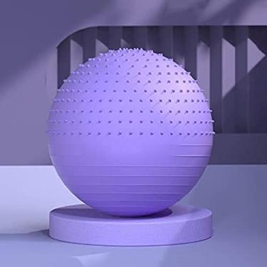 Imagem de Bola de yoga esportes bolas de fitness pilates ginásio equilíbrio fitball massagem treinamento treino perder peso crianças grávidas exercício bola, roxo, 55cm