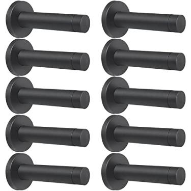 Imagem de DOKU 10 Pçs Batente de porta, 3,5 polegadas resistente de aço inoxidável 304 com pontas de borracha, proteção de suporte de porta montado na parede, amortecimento de som, preto fosco