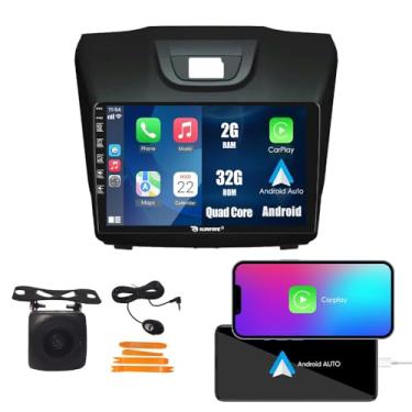 Imagem de Car CarPlay Android Navegação Automática Estéreo GPS Rádio Câmera Display 22.9 cm IPS Touchscreen Headunit Tablet Pad Media Player para Isuzu D-Max 2015-2019 / Mu-X 2015-2017, se aplicável Quad Core