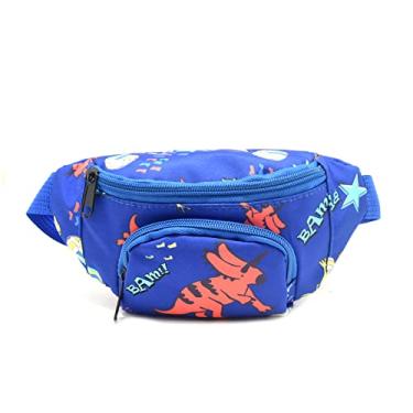 Imagem de Pochete infantil de dinossauro fofo, bolsa de cintura pequena, bolsa transversal para cinto para meninas e meninos, Azul, G, one size