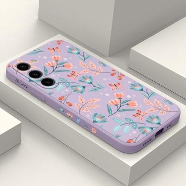Imagem de LEECG Capa para Samsung Galaxy S23 Plus, capa para Samsung S23 Plus, design de padrão criativo, capa protetora fina de silicone para celular S23 Plus de 6,6 polegadas, roxo claro 1