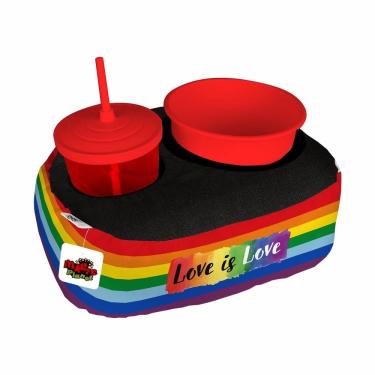 Imagem de Almofada Kit Pipoca Cinema 1 Copo Canudo Balde Namorados Love is Love