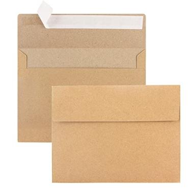 Imagem de Pacote com 50 envelopes Kraft, envelopes A4, 4x6Envelopes para convites, casamento, chá de bebê, envelopes kraft marrons para personalizar cartões de presente, festa de aniversário
