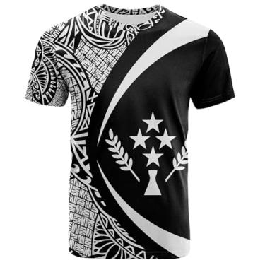 Imagem de Camisetas Engraçadas e Legais Estampa 3D Tribal Polinésio para Homens – Camisetas Kosrae Design(White,S)