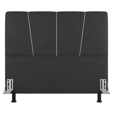 Imagem de Cabeceira Cama Box Casal Queen Size Amber 160cm Estofada Suede Cinza Escuro - Abmaza