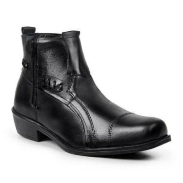 Imagem de Bota Coturno Social Masculino Couro Cano Alto Zíper Lateral-Masculino