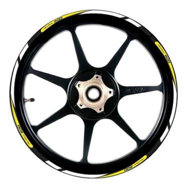 Imagem de Friso Adesivo Refletivo Roda De Moto Hornet 600cc Amarelo - Resitank, 