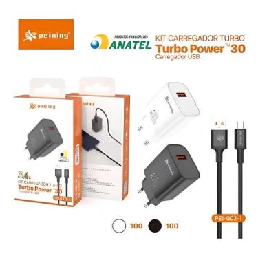 Imagem de Fonte Carregador Usb-c X Usb-c 50w Turbo Adapatador Bivolt - Peining