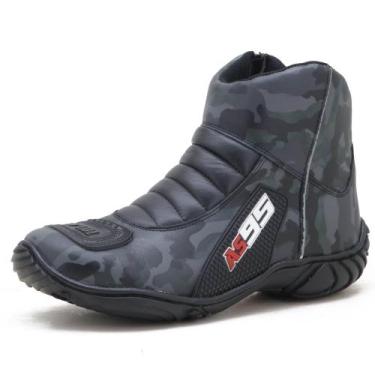 Imagem de Bota Motociclista Semi-ipermeável Atron Shoes - 308 - Camuflado, 39