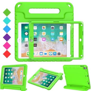 Imagem de BMOUO Capa infantil para iPad de 9,7 polegadas 2018/2017, iPad Air 2 - com protetor de tela, capa infantil à prova de choque com alça e suporte para iPad de 9,7 polegadas 2017/2018 (iPad 5ª e 6ª