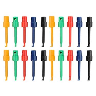 Imagem de 20 peças de cabos de teste de gancho de teste, cabos de teste elétricos Kit de chumbo de teste Fios de jumper Ganchos de teste Clipes Mini Grabber Multímetro Kit de fio de gancho