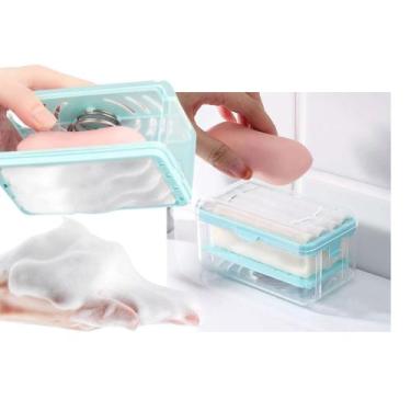 Imagem de Escova Saboneteira Dispenser Multifunçao 2x1 Casa Espuma Limpeza Esfre