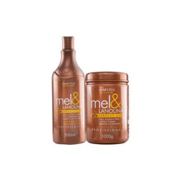Imagem de Kit HairFly Mel e Lanolina - Creme Alisante 1Kg + Shampoo Neutralizant