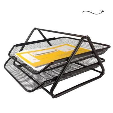 Imagem de Bandeja Organizadora de Mesa de Escritório Dupla Com Prateleiras para 