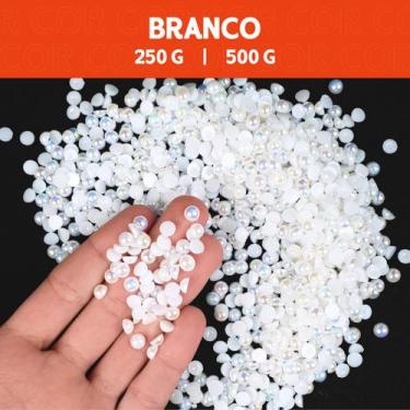 Imagem de Meia Pérola Irisada Branco - 101 - Pacote com 500/250 Gramas  - 06 mm 