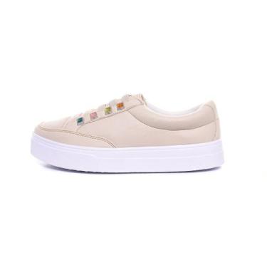 Imagem de Sapatênis Casual Feminino Izabela Araújo - 412 - Bege, 35