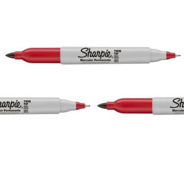 Imagem de Caneta Marcadora Permanente Ponta Dupla Sharpie, Vermelho